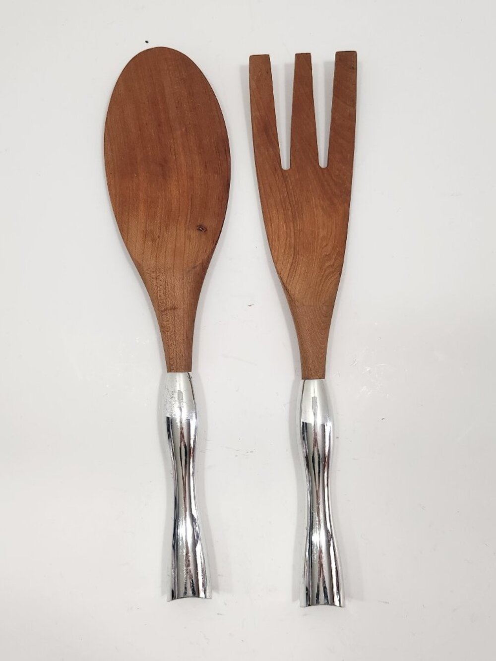Vintage Nambé Acacia Wood Salad Servers Set of Two